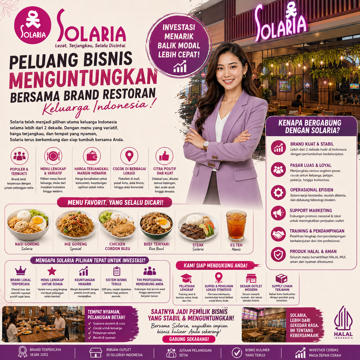 Produk dan restoran Solaria